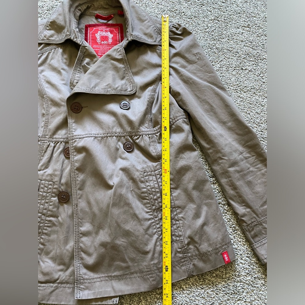 Esprit EDC Double-Breasted Taupe Jacket 100% Cotton Gilmore Girls Style (S) - Picture 9 of 12
